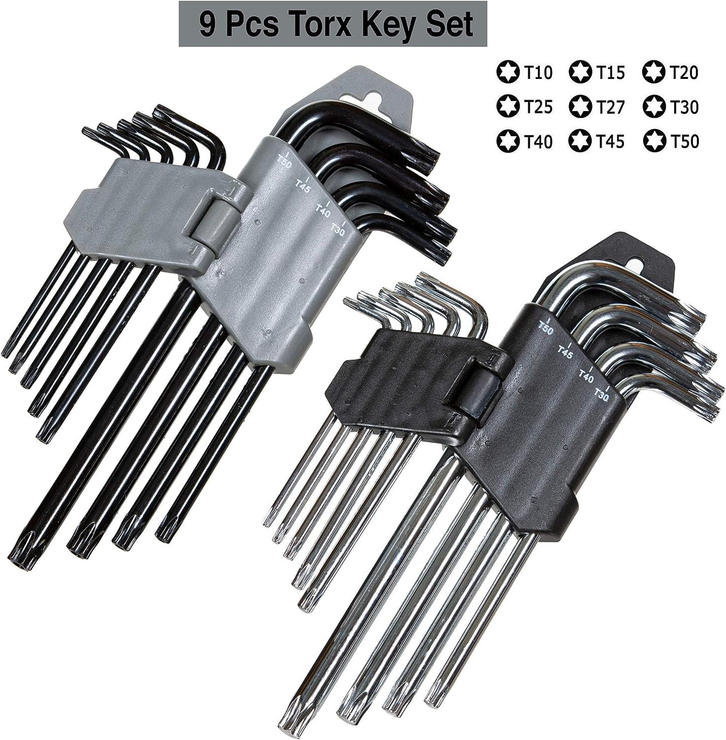 Owl Tools Torx Wrench and Security Bit Wrench Set (18 Wrenches) 9 Standard Torx Star Wrenches and 9 Security Tamper Proof Torx Wrenches